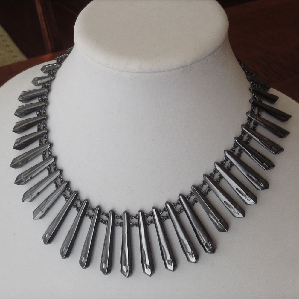 NWT Kendra Scott 'Jill' necklace in gunmetal - Picture 1 of 4
